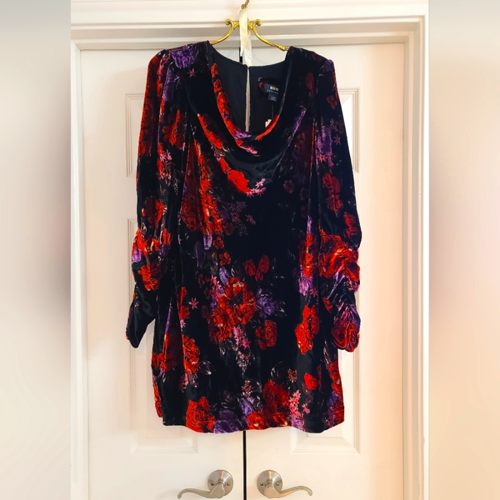 Maeve by Anthropologie Velour Crow Neck Dress